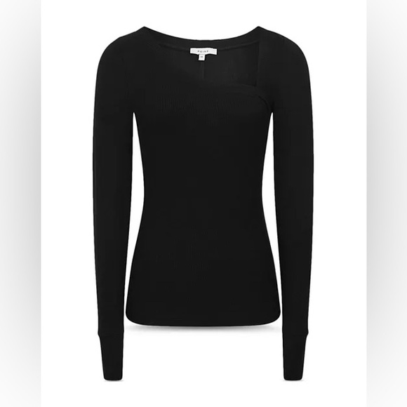 Reiss Asymmetric Neck Jersey Top Black Size‎ Large - Picture 5 of 9